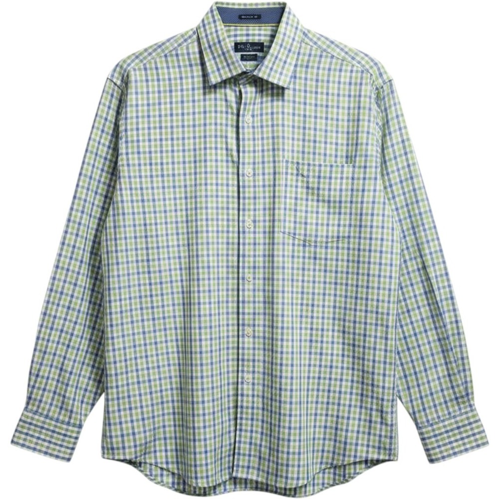 Bugatchi Button Front Shirt Mens Large Gingham Plaid Preppy Cotton Office